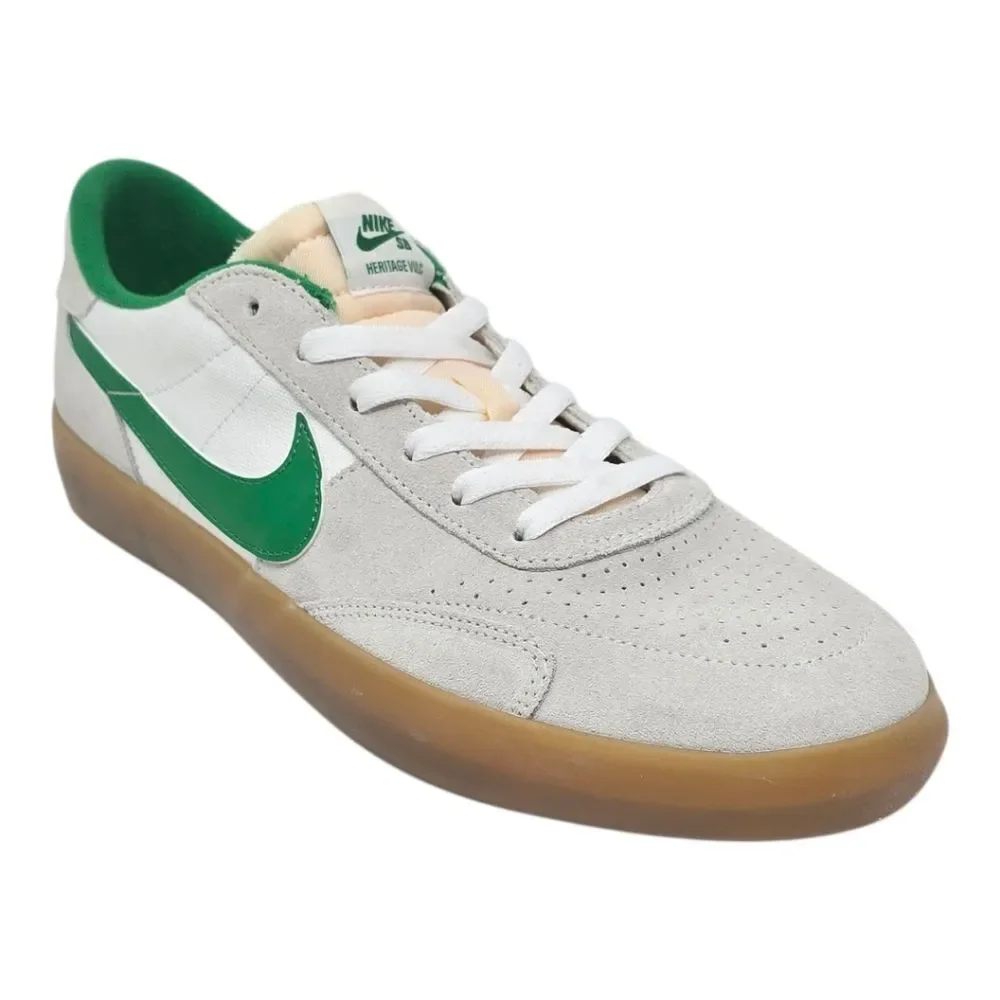 Nike SB Heritage VULC White Green Gum Skateboard Shoes CD5010-101 Men's Size's